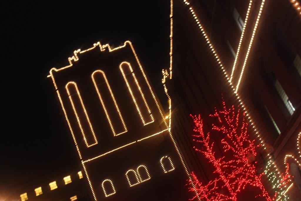 See lights downtown at Anheuser Busch!