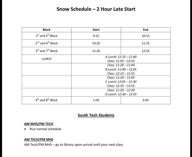 New snow schedule may be in affect for 1-20-16 – Mehlville Media