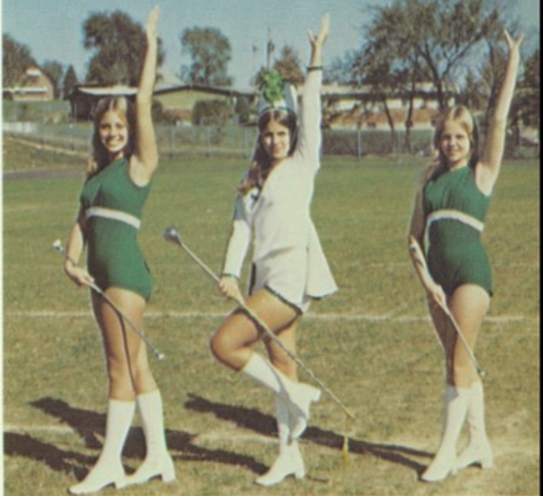 Three Mehlville Majorettes pose for a picture in 1972. 