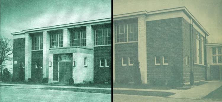 The front of Mehlville High School in 1949.