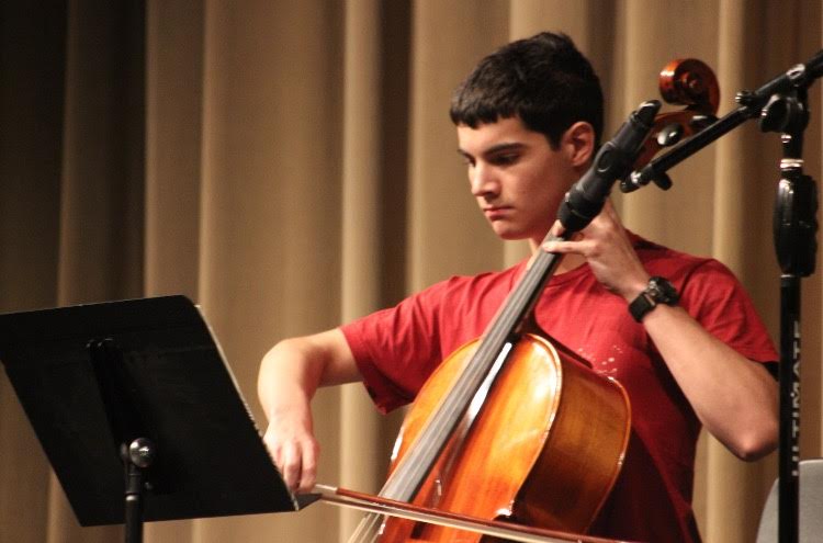 Justin Batres performs a Cello solo of "Minuet No. 3"