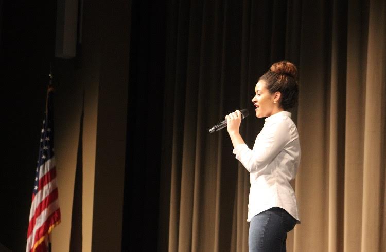 Cheyann Johnson performs a musical solo of "Wildest Dreams" by Taylor Swift.