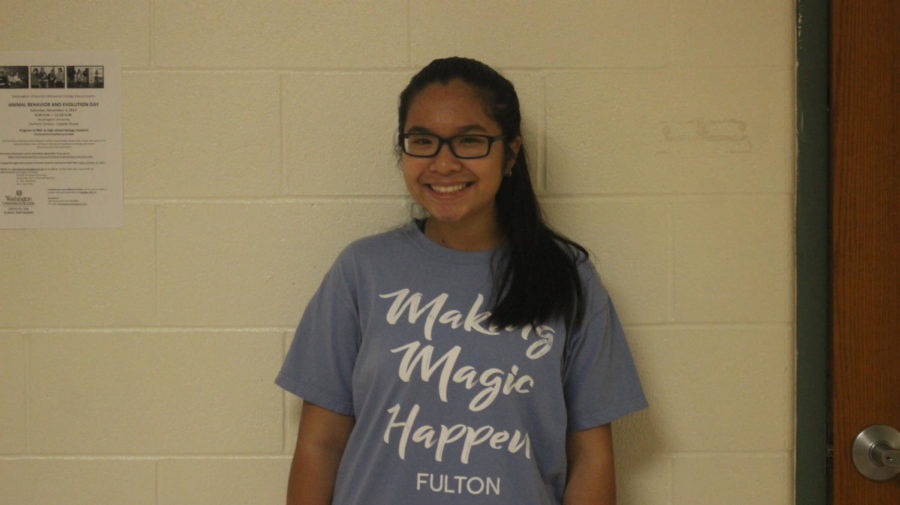 Tran sporting her Student Council camp t-shirt.