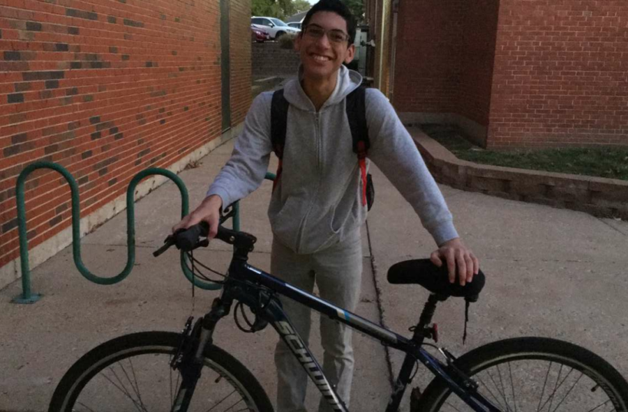 Matthew rides his bike to school almost every morning