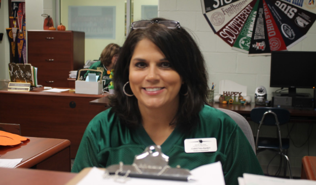 Ms. Raney is always happy to help anyone who comes into the counseling center.