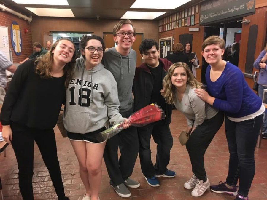 Allyson, Alyssa, and other theatre members celebrating. Photo courtesy of Alyssa Boning.