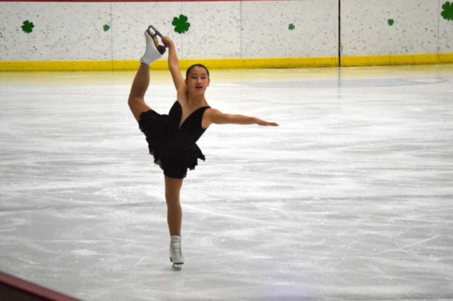 Amanda Langer skating for a competition.