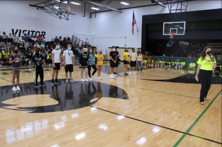 Freshmen compete in games during TAP. 