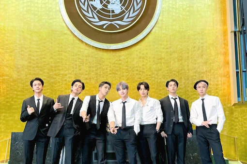 BTS at the United Nations General Assembly. Photo credits: Twitter/@bts_bighit.
