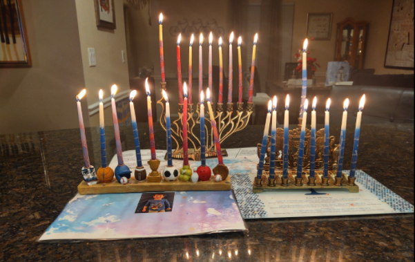 The Kalmes family celebrates Hanukkah each year.
