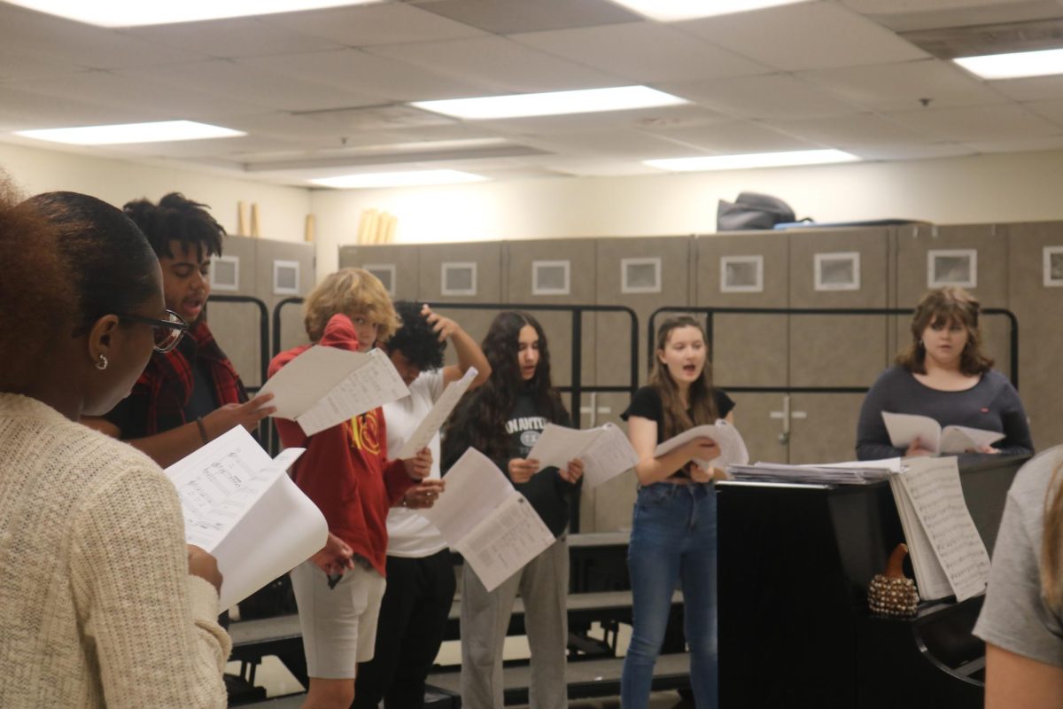 Students practice for an upcoming concert.