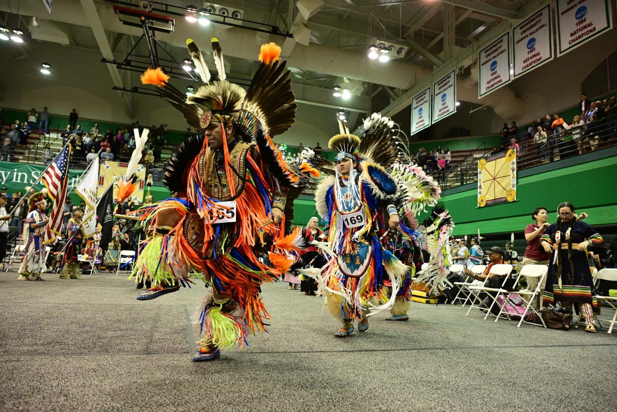 Fancy Dancers entering the arena during Grand Entry