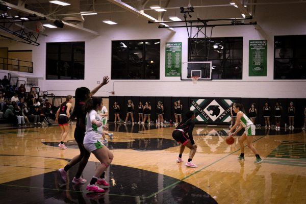 Sophomore forward Lexi Timmerman sets up the play for the lady Panthers. The team fell to Parkway North 52-23.